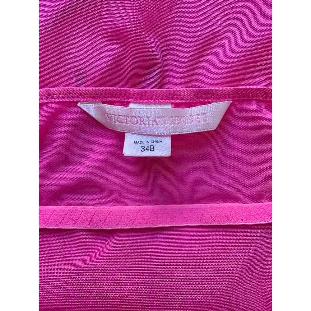 VS Hot Pink Sexy Mesh Lace-Detail Lingerie
